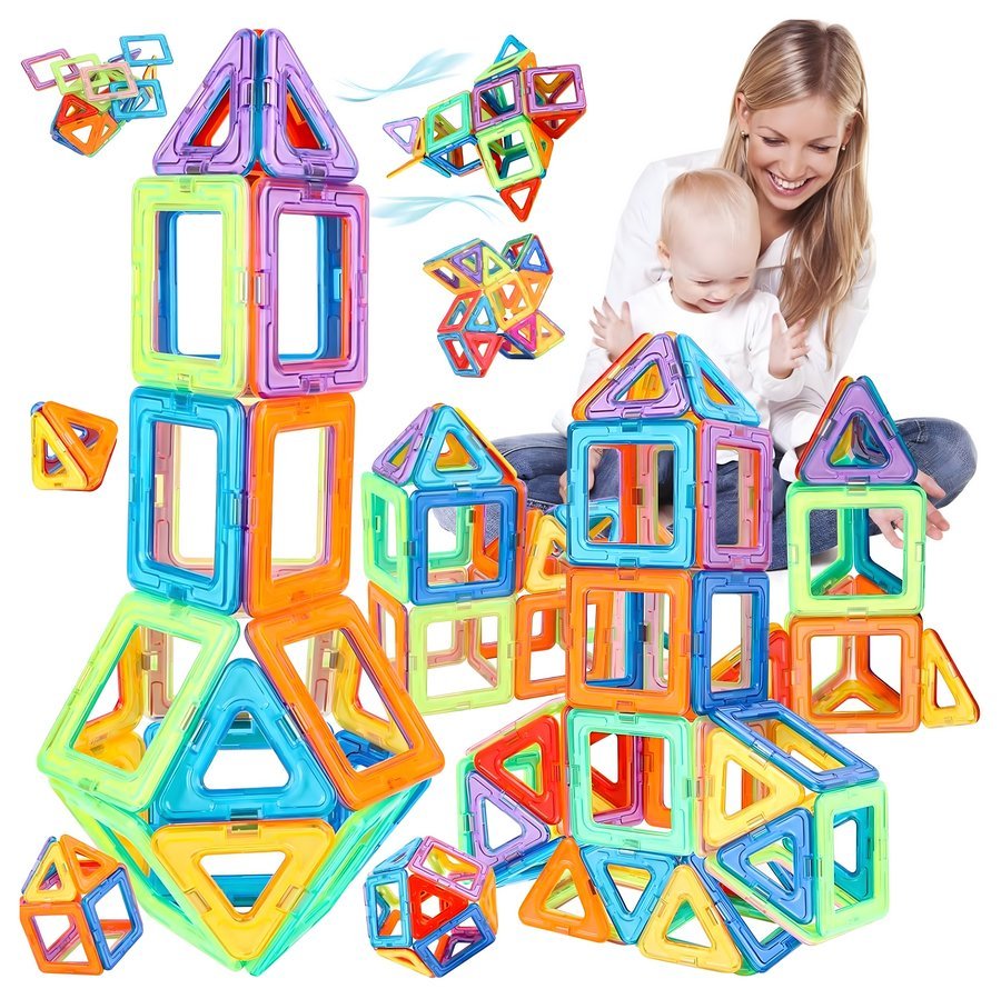 KLOCKI MAGNETYCZNE KONSTRUKCYJNE DUŻE 38 el MAGNETIC TILES Dla Dzieci