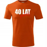 Koszulki męskie - Męska Koszulka z Nadrukiem 40 lat perfekcji na Prezent Urodzinowy Upominek pomarańczowy 3XL - miniaturka - grafika 1