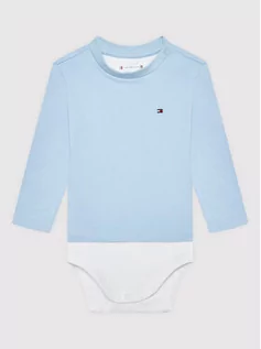 Body dla niemowląt - Tommy Hilfiger Body dziecięce Baby Solid KN0KN01408 Niebieski Regular Fit - grafika 1