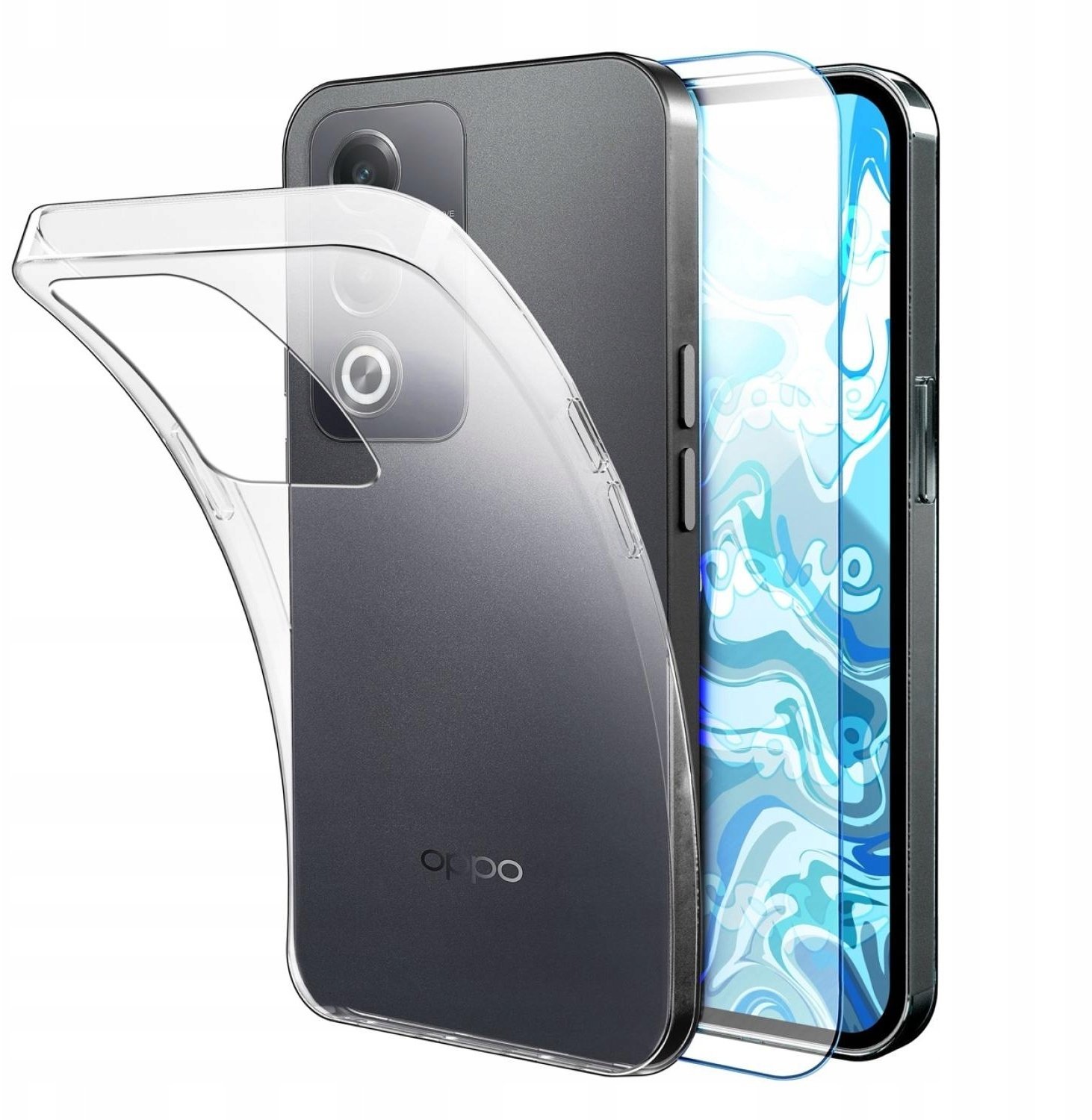 Hello Case ETUI DO OPPO A80 5G GUMOWE OBUDOWA CASE SILIKON POKROWIEC CLEAR SZKŁO