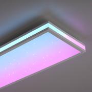 Lampy sufitowe - Lampa sufitowa LED Mario, CCT, RGB, 100x25cm biała - miniaturka - grafika 1