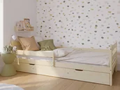Łóżka dla dzieci i młodzieży - Łóżko dziecięce drewniane z szufladą Kacperek 80x160 sosna - miniaturka - grafika 1