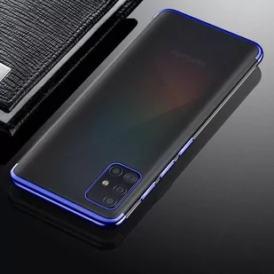 Clear Color case żelowy pokrowiec etui z metaliczną ramką Samsung Galaxy A51 niebieski - Etui i futerały do telefonów - miniaturka - grafika 2