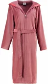 Szlafroki damskie - Cawo Szlafrok damski Two Tone Zip Hooded Red - miniaturka - grafika 1