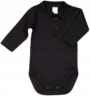 Body KOŁNIERZYK Polo Czarne r 80 KLEKLE - Body dla niemowląt - miniaturka - grafika 1