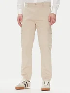 Spodnie męskie - Pepe Jeans Spodnie materiałowe PM211907 Beżowy Slim Fit - miniaturka - grafika 1
