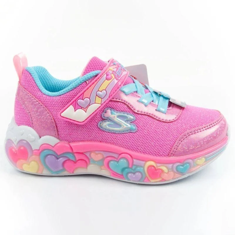 „Skechers S Lights“ LED sportowe buty dla dziewczynek z naklejkami