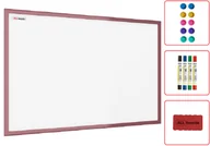 Tablice i flipcharty - Tablica suchościeralna magnetyczna biała 60x40 cm rama drewniana lakierowana RÓŻOWA - miniaturka - grafika 1