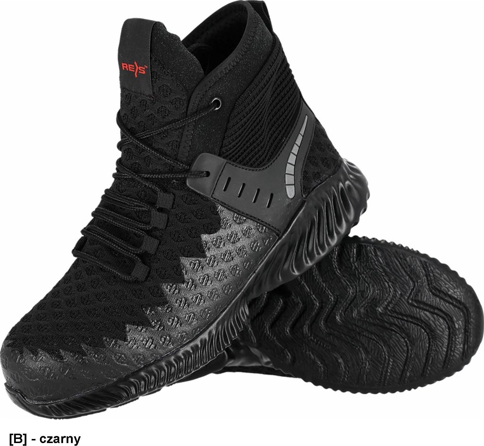 Buty trekkingowe męskie R.E.I.S. BRULTRA-T S1 PL SR - męskie trzewiki bezpieczne ULTRA dziany wytrzymał materiał tekstylny oraz materiał KPU podeszwa guma antypoślizgowa antyelektrostatyczna METAL FREE 47