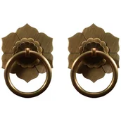 Zawiasy, okucia i inne akcesoria - szt. antyczny mosiężny pierścień do uchwytu szafki kuchennej, szafy, szuflady, sprzęt meblowy w stylu retro, pierścień do uchwytu (br - miniaturka - grafika 1