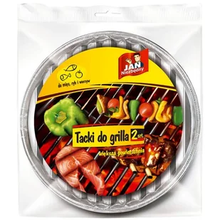 Jan Niezbędny Grill Tacki do Grilla Alu Okrągłe 2szt - Naczynia i sztućce jednorazowe - miniaturka - grafika 1
