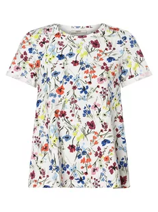 Esprit Casual - T-shirt damski, biały|wielokolorowy - Koszulki i topy damskie - miniaturka - grafika 1