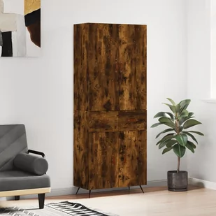 vidaXL Witrynka przydymiony dąb 69,5x34x180 cm materiał drewnopochodny - Witryny - miniaturka - grafika 1