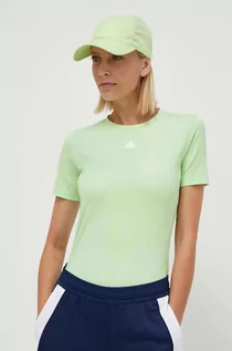 Koszulki sportowe damskie - adidas Performance t-shirt treningowy Techfit kolor zielony - grafika 1