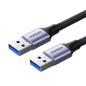Kable - Kabel USB3.0, USB-A męski do USB-A męski,  UGREEN 2A, 0,5m (czarny) - miniaturka - grafika 1