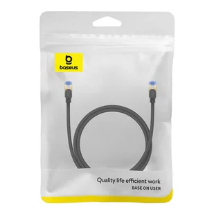 Kabel sieciowy w oplocie kat. 7 Baseus Ethernet RJ45, 10Gbps, 1m (czarny) - Kable miedziane - miniaturka - grafika 8