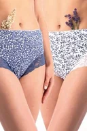 Majtki damskie - Figi damskie bawełniane (2pack) z wysokim stanem kwiatowy wzór LPF 526 Key - miniaturka - grafika 1