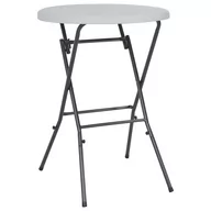 Stoły ogrodowe - vidaXL Składany stolik barowy, HDPE, 80 x 110 cm, biały - miniaturka - grafika 1
