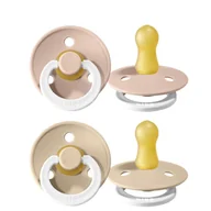 Smoczki uspokajające - BIBS Smoczek Uspokajający z Organicznego Kauczuku, 0m+ Blush Night + Vanilia Night, 2 szt. - miniaturka - grafika 1