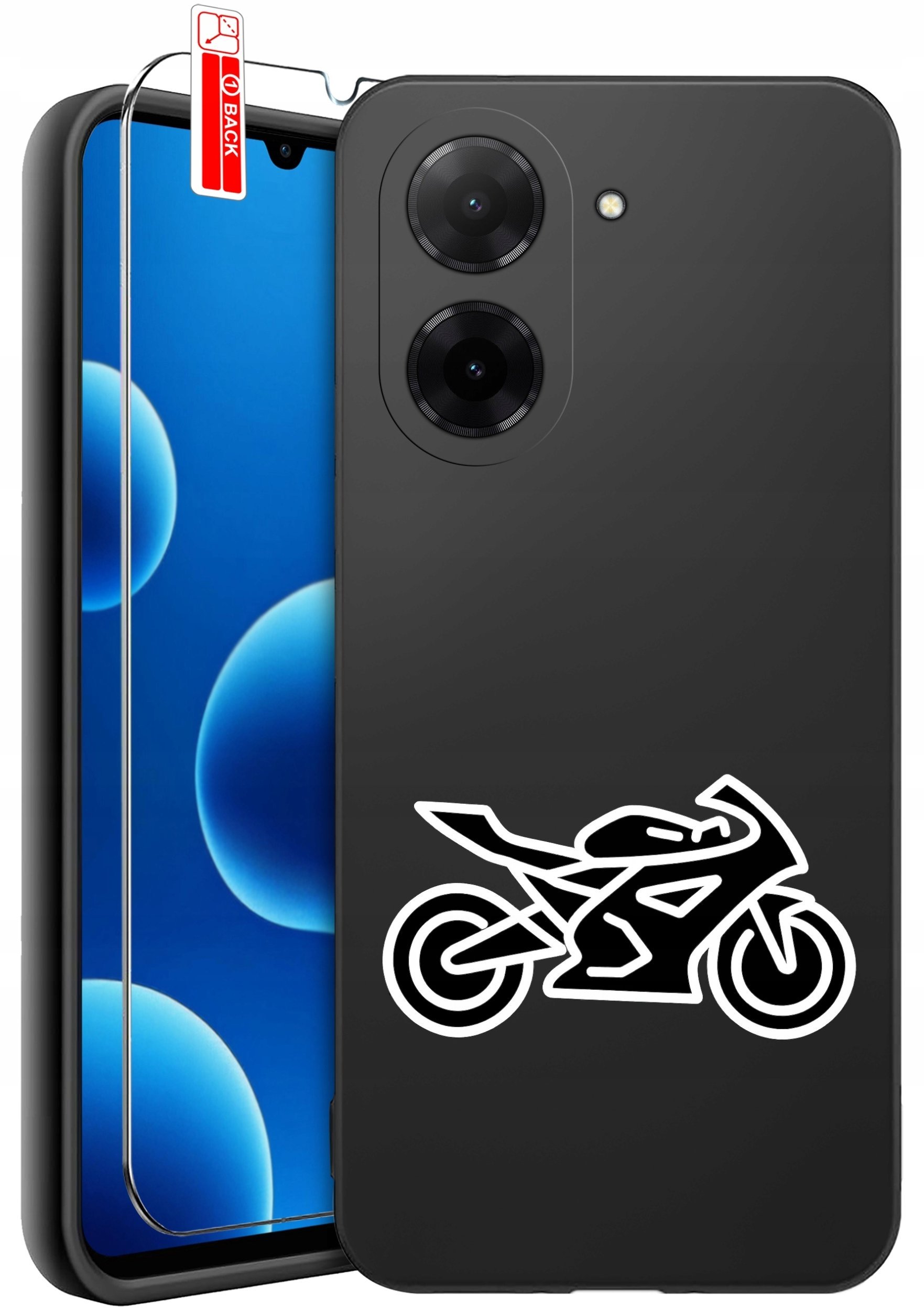 ETUI do Xiaomi Redmi A5 WZORY SILIKONOWE MATT CASE + SZKŁO 9H