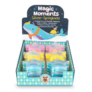 TRENDHAUS, brokatowa skacząca plastelina gwiazdka 15g magic moments 1 szt.mix - Masy plastyczne - miniaturka - grafika 1