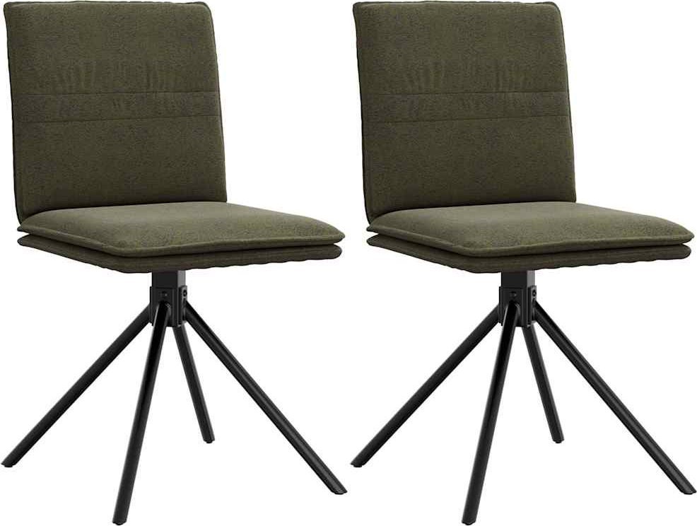 vidaXL Krzesło do jadalni kolorze zielonym sztucznej skóry zamszowej