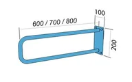 Akcesoria dla osób starszych i niepełnosprawnych - Poręcz łukowa stała Makoinstal 80 cm UR8S-9005 - miniaturka - grafika 1