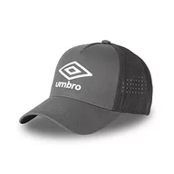 Czapki damskie - Umbro Męska i damska regulowana czapka z daszkiem, miękka, sportowa i oryginalna, Szare logo białe, rozmiar uniwersalny - miniaturka - grafika 1