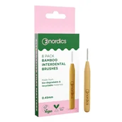 Szczoteczki międzyzębowe - Nordics Bamboo Interdental Brushes bambusowe szczoteczki do czyszczenia przestrzeni międzyzębowej 0.45mm 8szt - miniaturka - grafika 1