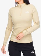 Bluzy sportowe damskie - Bluza polarowa damska The North Face 100 Glacier 1/4 Zip - khaki stone - miniaturka - grafika 1