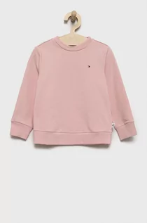 Bluzy dla dziewczynek - Tommy Hilfiger bluza dziecięca kolor różowy gładka - grafika 1