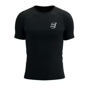 COMPRESSPORT Koszulka biegowa PERFORMANCE SS T-SHIRT black/white - Bielizna sportowa męska - miniaturka - grafika 1
