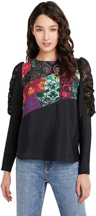 Bluzka damska Desigual Kamirow czarna elegancka-XS