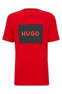 Koszulki męskie - HUGO Męski T-shirt Dulive222, Open Pink694, L, Open Pink694, L - miniaturka - grafika 1