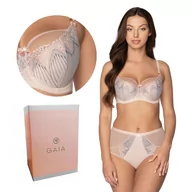 Biustonosze - Biustonosz GAIA Semi-Soft Margherita 1186 półusztywniany szaro-różowy  65K - miniaturka - grafika 1