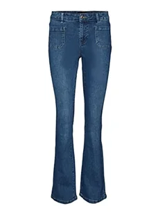 VERO MODA Spodnie damskie, niebieski (medium blue denim), 27W / 30L - Spodnie damskie - miniaturka - grafika 1