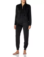 Kurtki damskie - Emporio Armani Damska kurtka Chenille Full Zip Jacket+Pants (2 sztuki), czarny, L - miniaturka - grafika 1