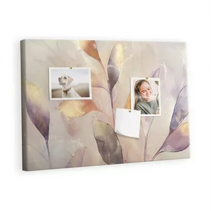 Kolorowy Organizer - Tablica Korkowa z Pinezkami - Rośliny akwarela 60x40 cm - Tablice i flipcharty - miniaturka - grafika 1