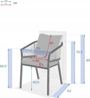 Fotele i krzesła ogrodowe - DLGTP Krzesło ogrodowe aluminiowe ORIENGO - miniaturka - grafika 1