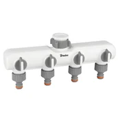 Inne akcesoria do nawadniania - Rozdzielacz 4-drożny z gw 1"-3/4" z zaworami /white line - miniaturka - grafika 1