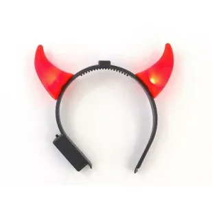 Opaska rogi diabełka ze światłem - Dodatki do strojów karnawałowych - miniaturka - grafika 1