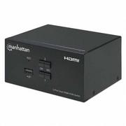 Przełączniki KVM - Manhattan PRZEŁĄCZNIK KVM HDMI/USB 2X1 DUAL-MONITO - miniaturka - grafika 1