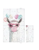 Przewijaki - Miękki Składany Przewijak Z Zapięciem Mata Do Przewijania 50X80 Crazy Lama - miniaturka - grafika 1