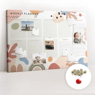 Planery - Organizer na ścianę XXL, Tablica Korkowa 120x80 cm - Planer na cały tydzień + Pinezki - miniaturka - grafika 1