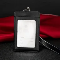 Inne - TEMU Skórzany identyfikator z blokadą - 1 szt. Trwała etui na identyfikator z paskiem - Uniwersalna kieszeń na karty dostępu i identyfikacyjne do - miniaturka - grafika 1