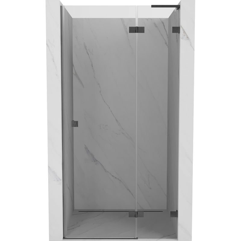 Mexen Lunar L drzwi prysznicowe uchylne prawe 120 cm, transparent, gun gray szczotkowany - 834L-120-000-66-00-P