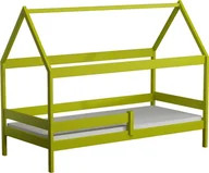 Łóżka dla dzieci i młodzieży - Elior Zielone łóżko domek z drewna z materacem - Petit 3X 200x90 cm - miniaturka - grafika 1