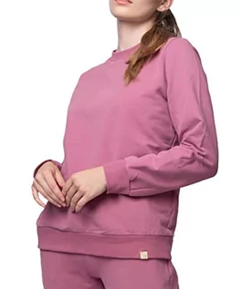 Bluzy damskie - greenjama Damska koszulka o miękkiej jakości dresowej, bluza z certyfikatem GOTS, Grape, 36 - grafika 1