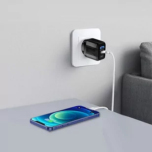 Ładowarka sieciowa szybka Alogy Quick Charge QC 3.0 USB-A + USB-C PD 65W czarna - Ładowarki do telefonów - miniaturka - grafika 3