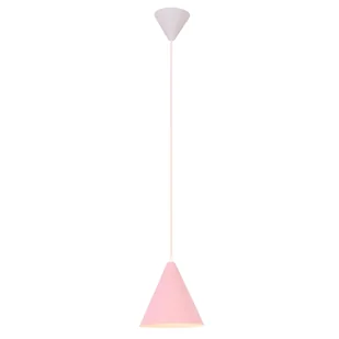 Lampa wisząca Voss z różowym kloszem - Oprawy, klosze i abażury - miniaturka - grafika 1
